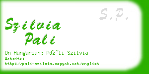 szilvia pali business card
